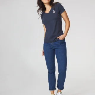 T-shirt Femme Manches Courtes Marine