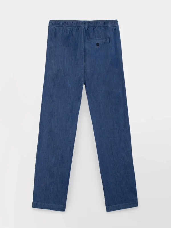 Pantalon Femme Ceinture Elastiquée Bleu - Image 4