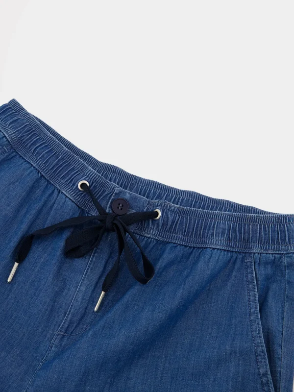 Pantalon Femme Ceinture Elastiquée Bleu - Image 3
