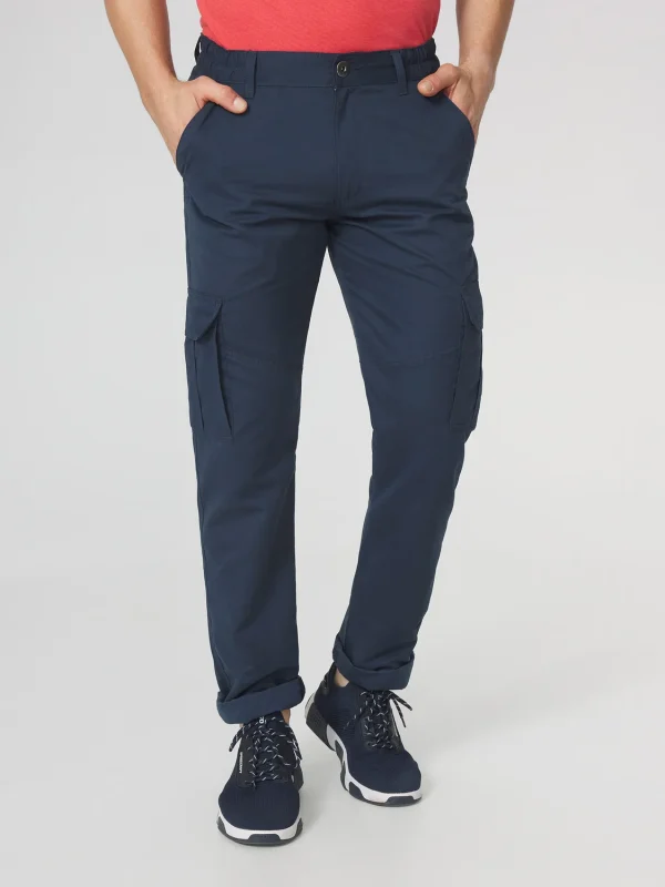 Pantacourt Homme Ceinture Semi-élastiquée Marine