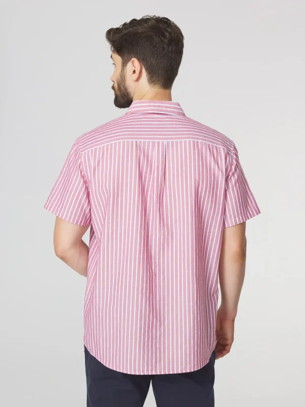 Chemise Homme Coupe Confort Rayures Rouge et Blanc - Image 4