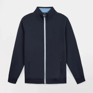 Sweat Zippé Homme Col Montant Marine